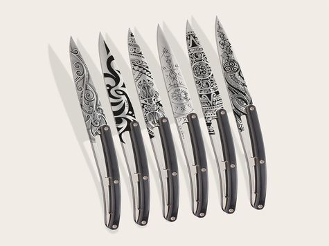 6 Deejo de table Prestige, Ebène / Tatouages Du Monde